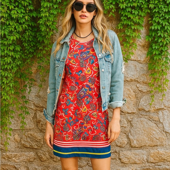 DRAPER JAMES Oak Hill Vines Hillsboro Floral Paisley Shift Dress, M - Picture 2 of 15